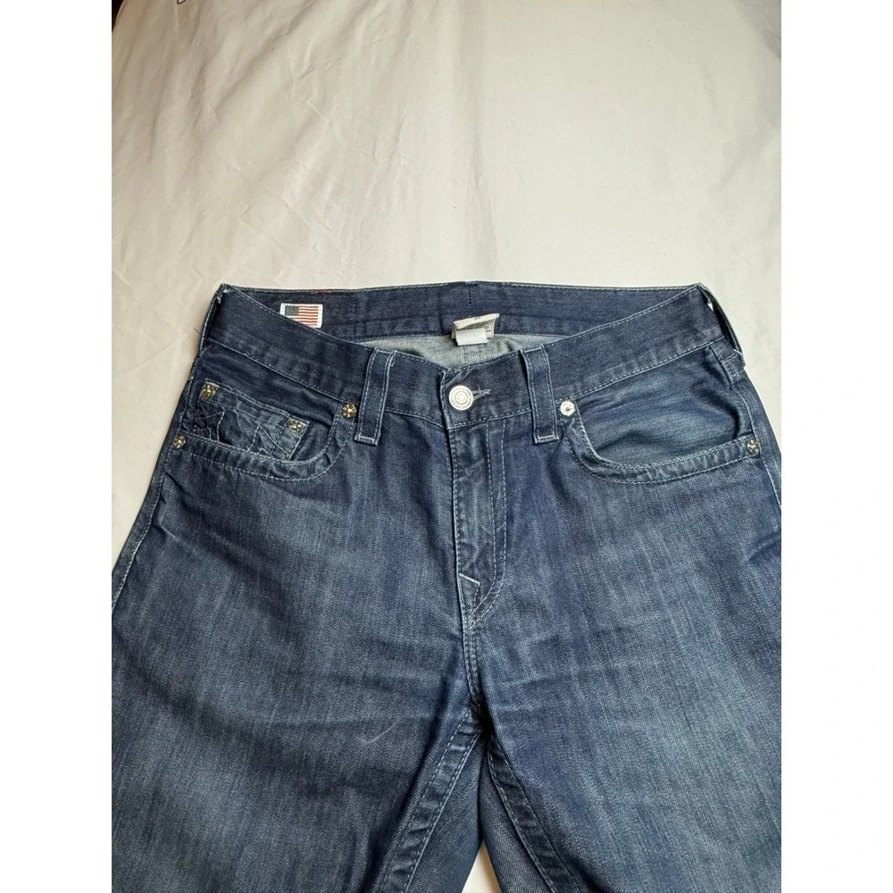 True Religion World Tour Bobby Mens Jeans Size 34x31 Dark Wash‎ Denim
